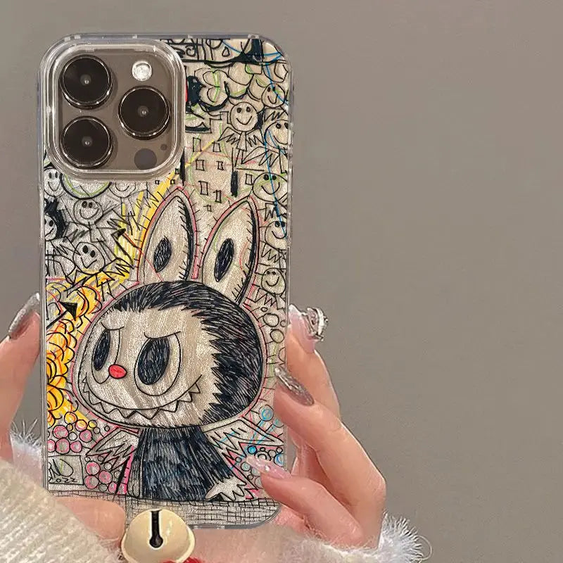 Sketch Labubu Phone Case for iPhone