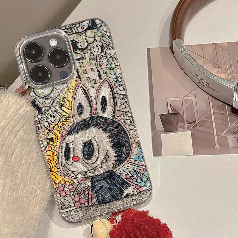 Sketch Labubu Phone Case for iPhone