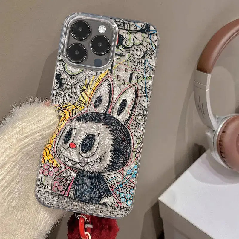 Sketch Labubu Phone Case for iPhone