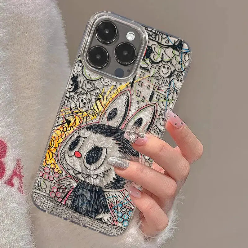 Sketch Labubu Phone Case for iPhone